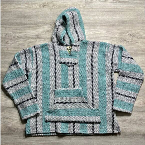 Small Mint & White Sweatshirt Hooded Pullover - Picture 3 of 10